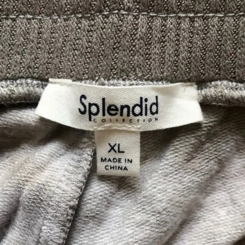 Splendid NWT Women’s Journey Ribbed Trim Knit Jogger Pants Smoky Gray Tie Dye XL - Picture 7 of 14